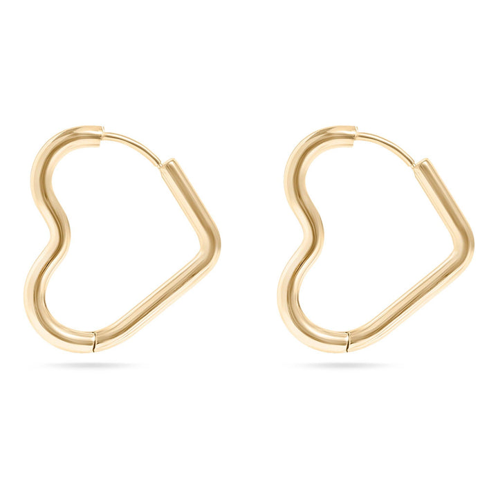 18K Gold PVD Heart Hoop Earrings - Wild Azalea Boutique