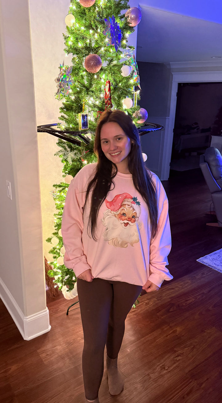 Pink Santa Hat Sweatshirt