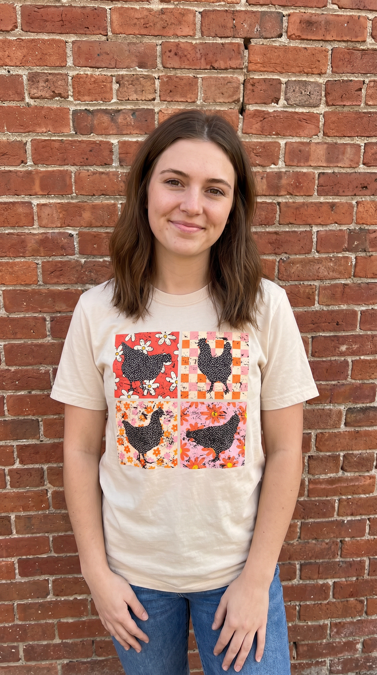 Floral Chicken Graphic Tee