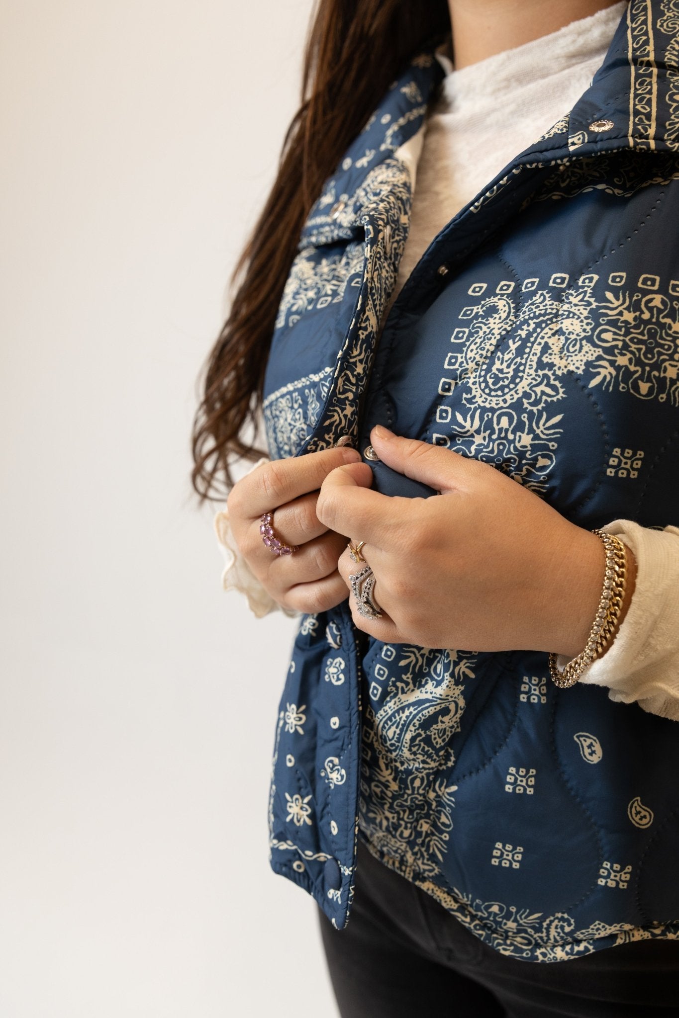 Bandana Print Quilted Puffer Vest - Wild Azalea Boutique