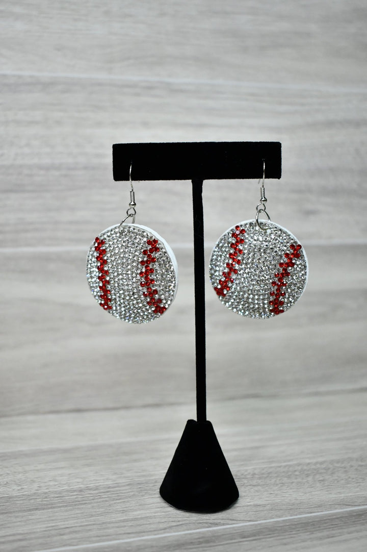 Bling Baseball Earrings - Wild Azalea Boutique