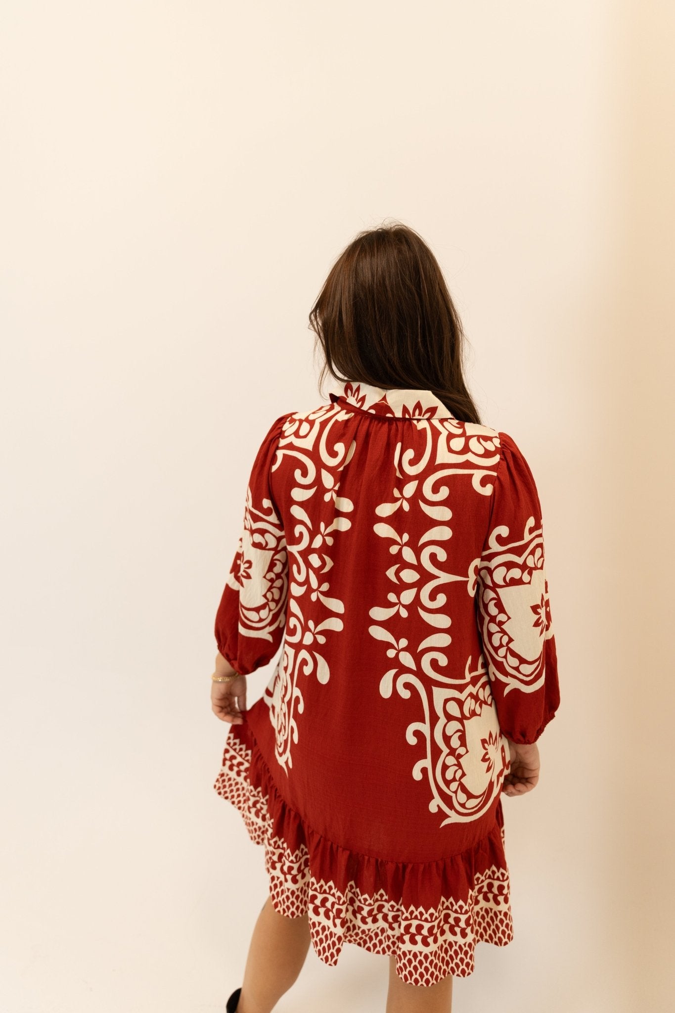 Boho Print Button - Down Mini Dress - Wild Azalea Boutique