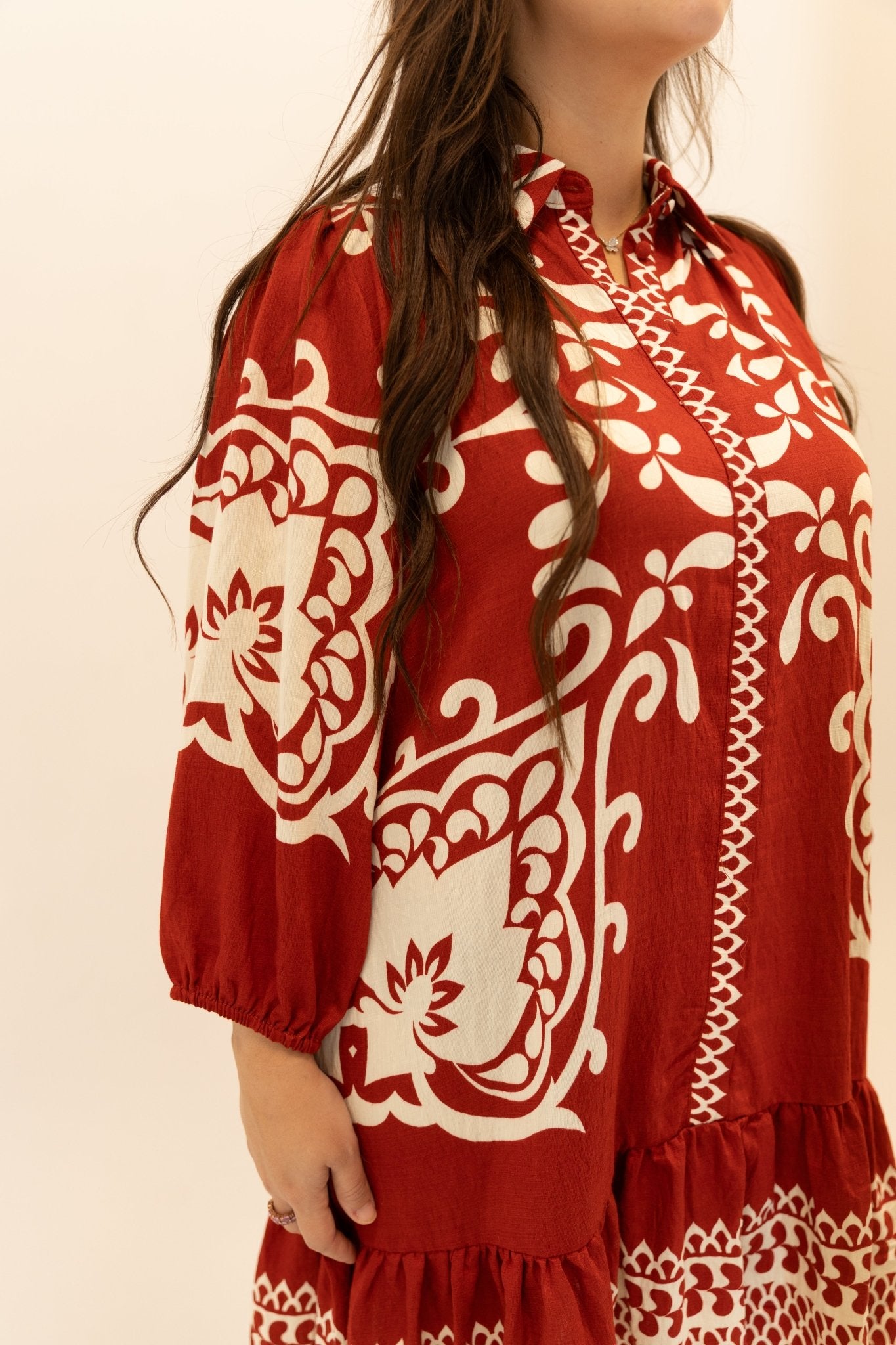 Boho Print Button - Down Mini Dress - Wild Azalea Boutique