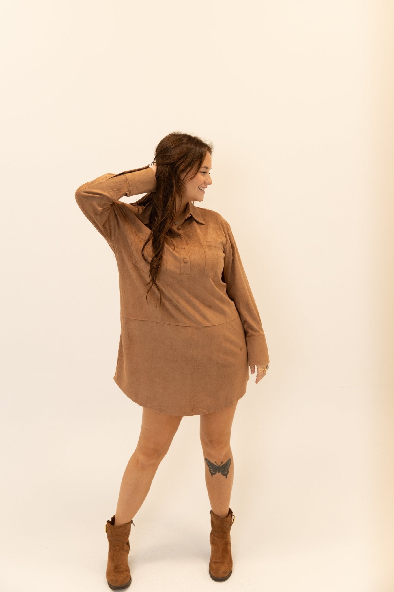 Button - Front Collared Midi Dress - Wild Azalea Boutique