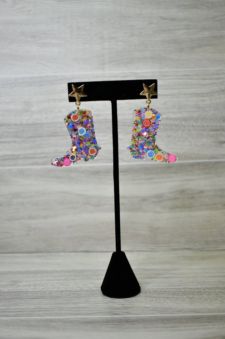 Disco Cowgirl Boot Earrings - Wild Azalea Boutique