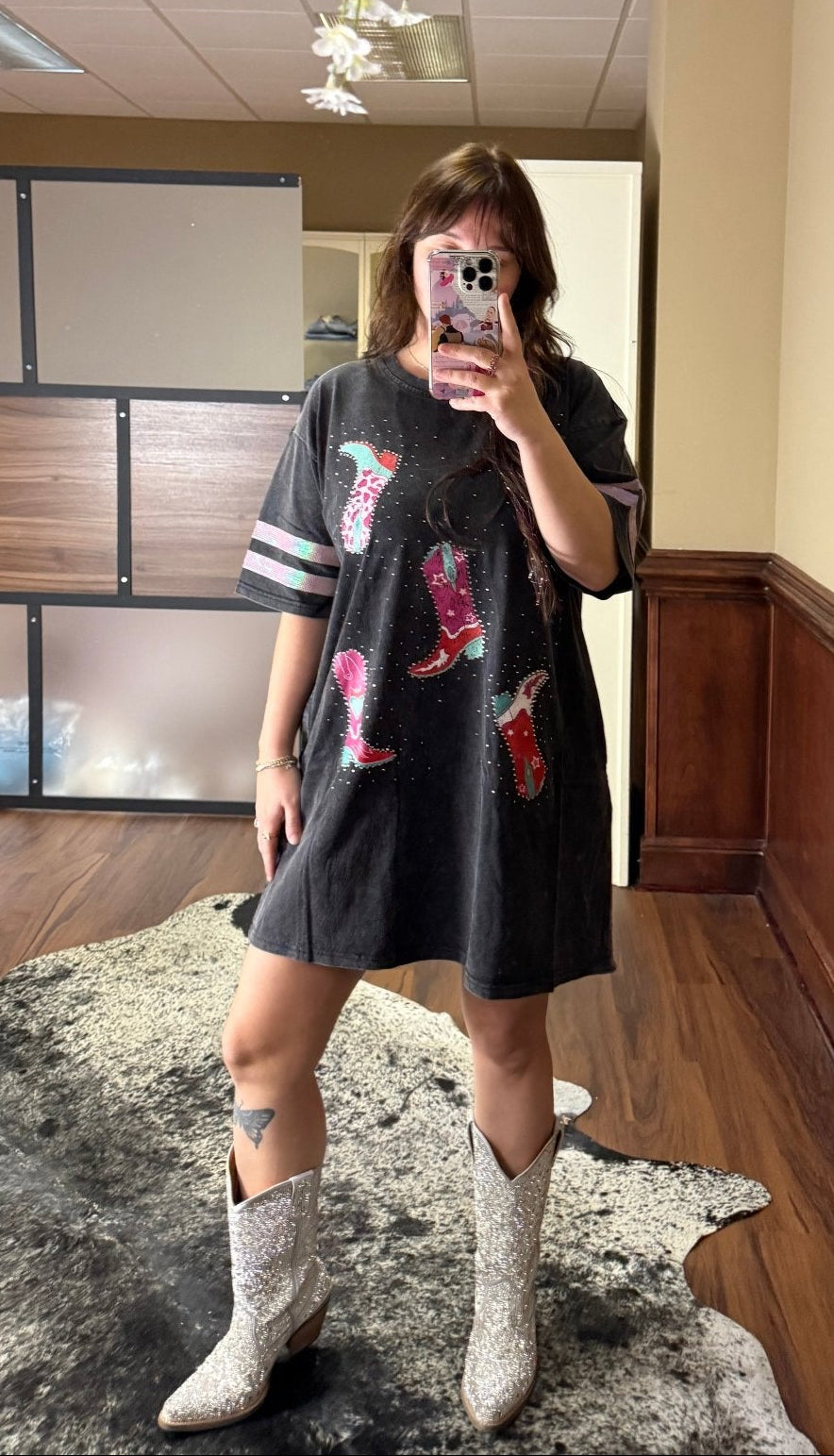 Fantasic Fawn T-shirt Boot Dress - Wild Azalea Boutique