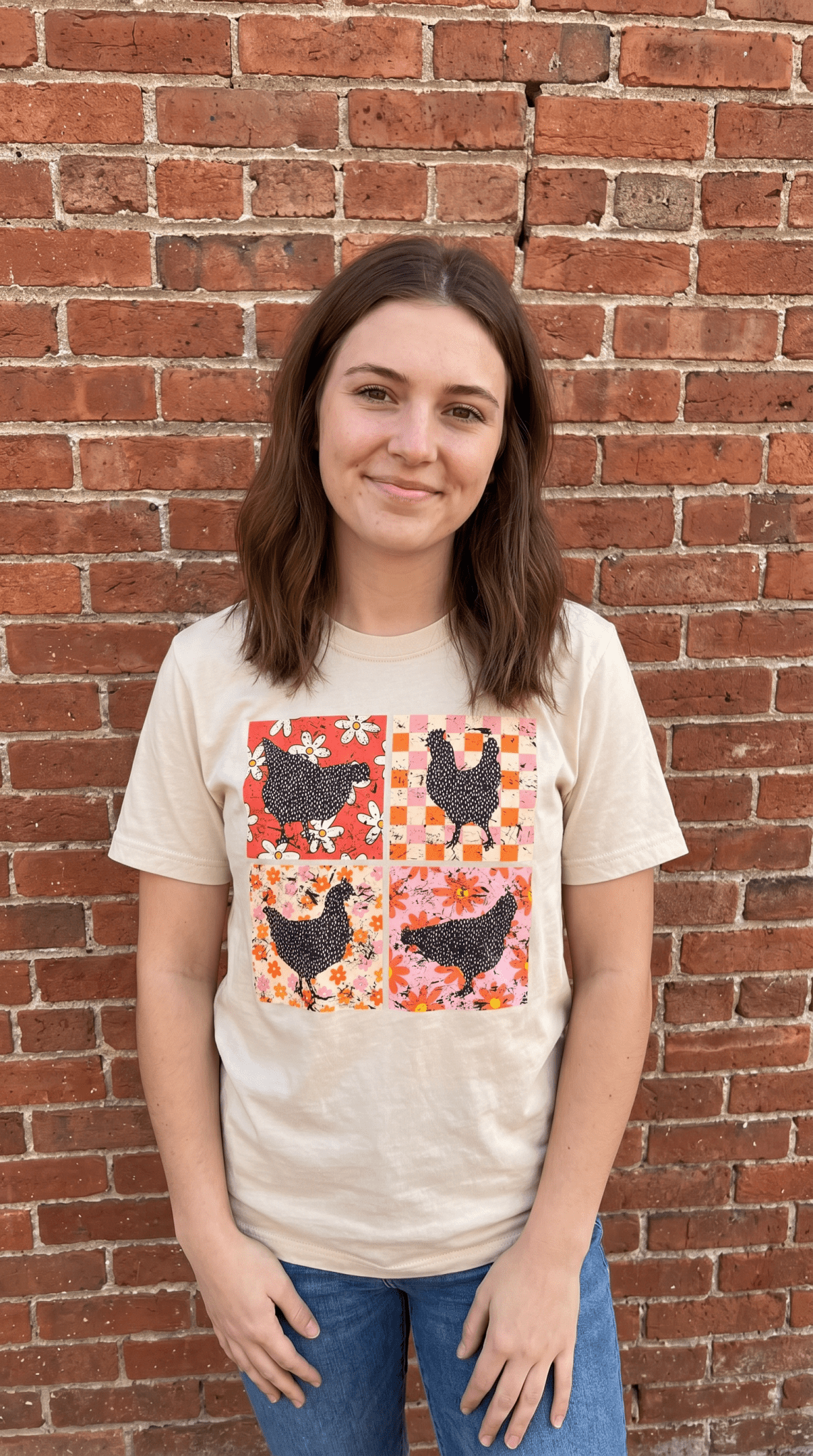 Floral Chicken Graphic Tee - Wild Azalea Boutique
