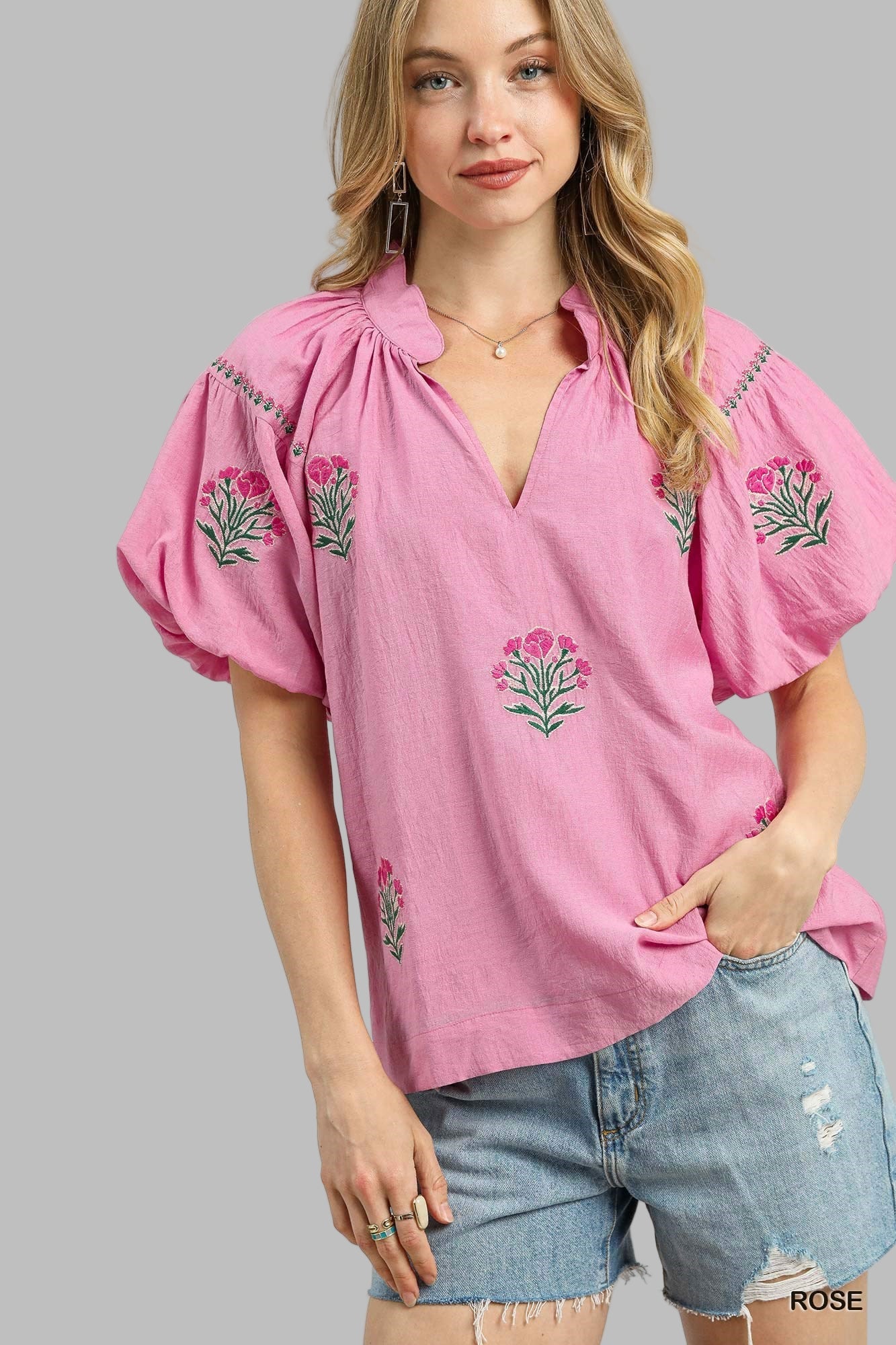 Floral Puff Sleeve Blouse - Wild Azalea Boutique