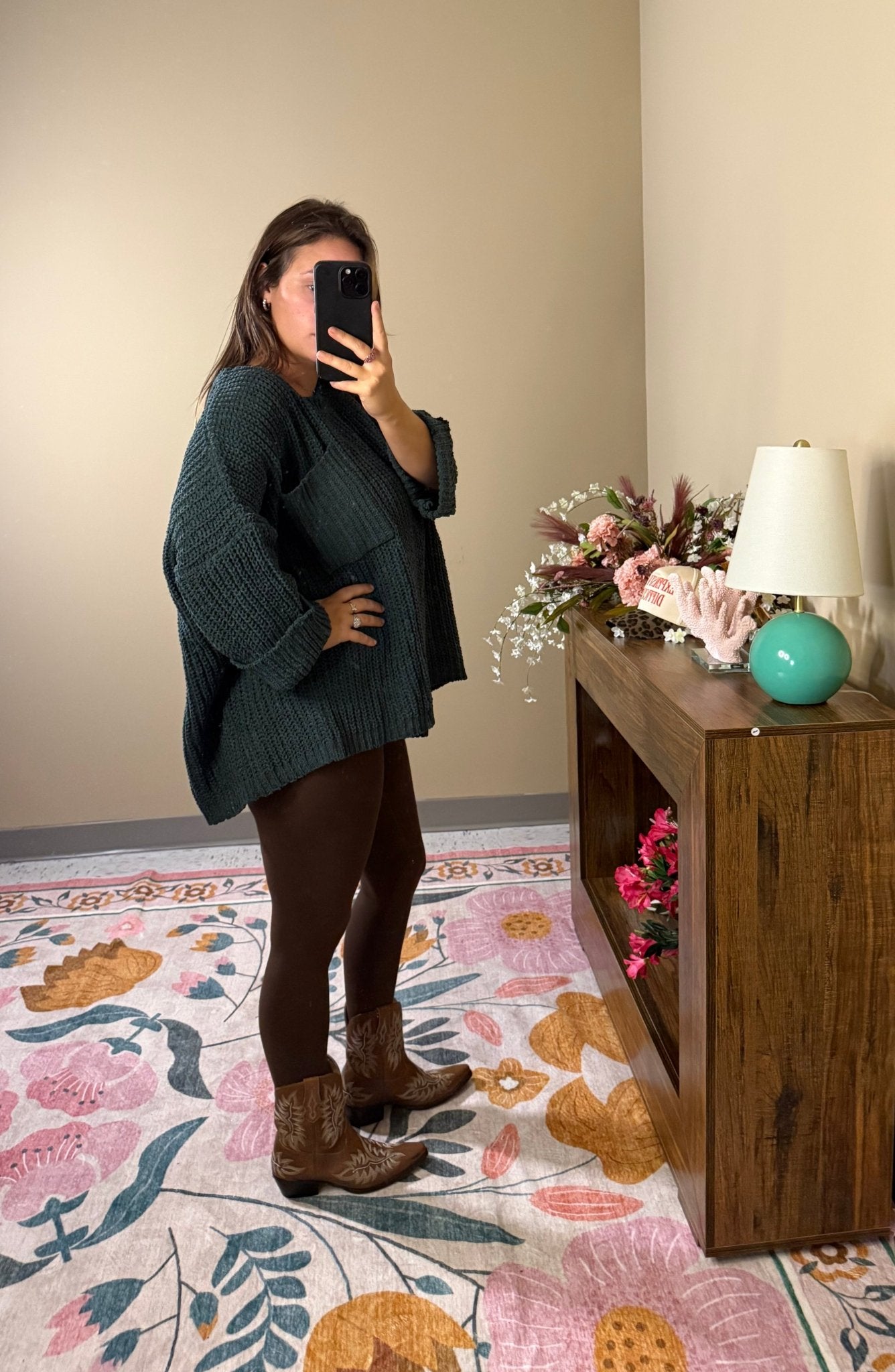 Forest Green Oversized Sweater - Wild Azalea Boutique