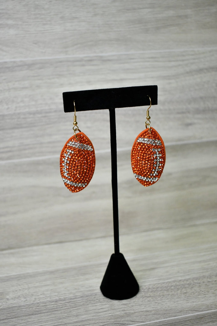 Game Day Glam Football Earrings, front