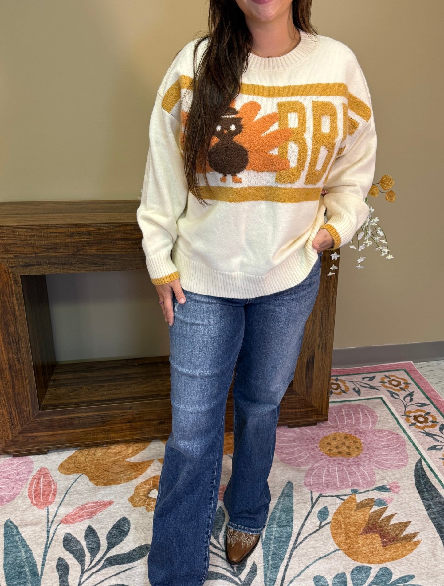 Gobble Turkey Thick Sweater - Wild Azalea Boutique