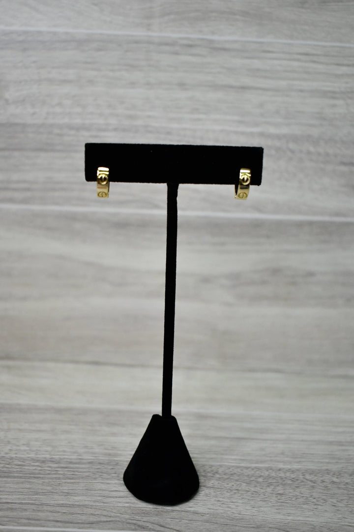 Gold Engraved Mini Hoops - Wild Azalea Boutique