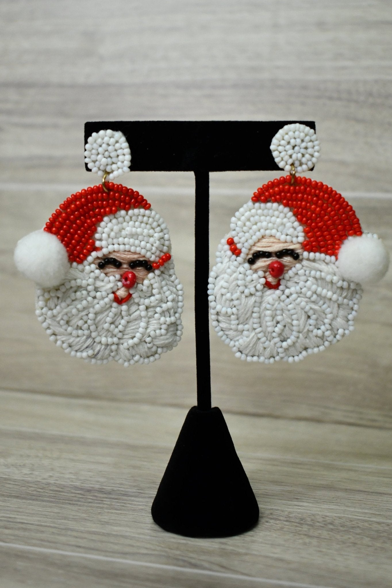 Jolly Santa Christmas Beaded Earrings - Wild Azalea Boutique