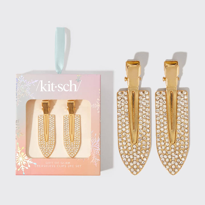 KITSCH Holiday Gift of Glam Creaseless Clips 2pc Set - Rhinestone - Wild Azalea Boutique