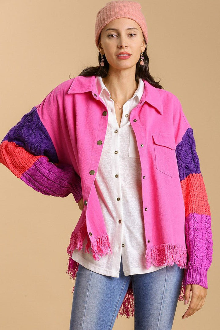 Knitted Colorful Shacket - Wild Azalea Boutique