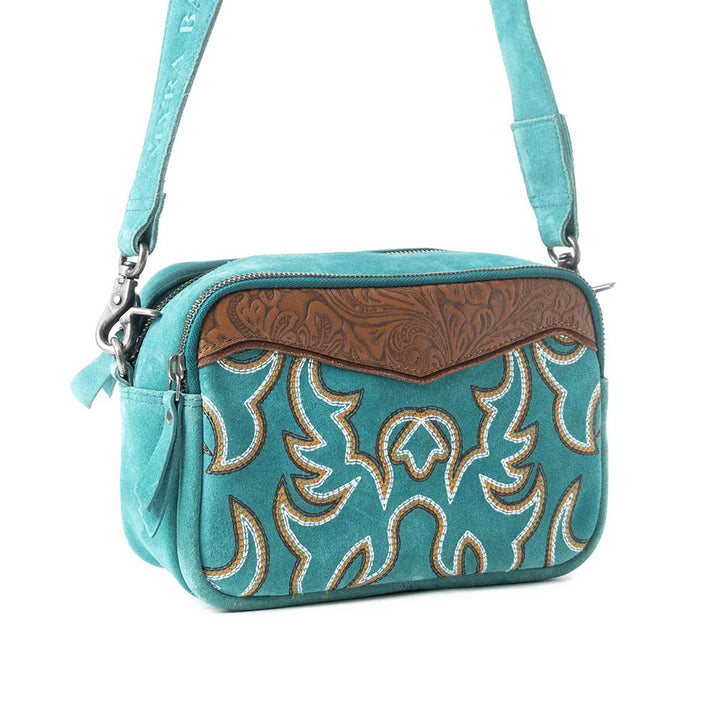 Leather Myra Shoulder Bag Turquoise - Wild Azalea Boutique
