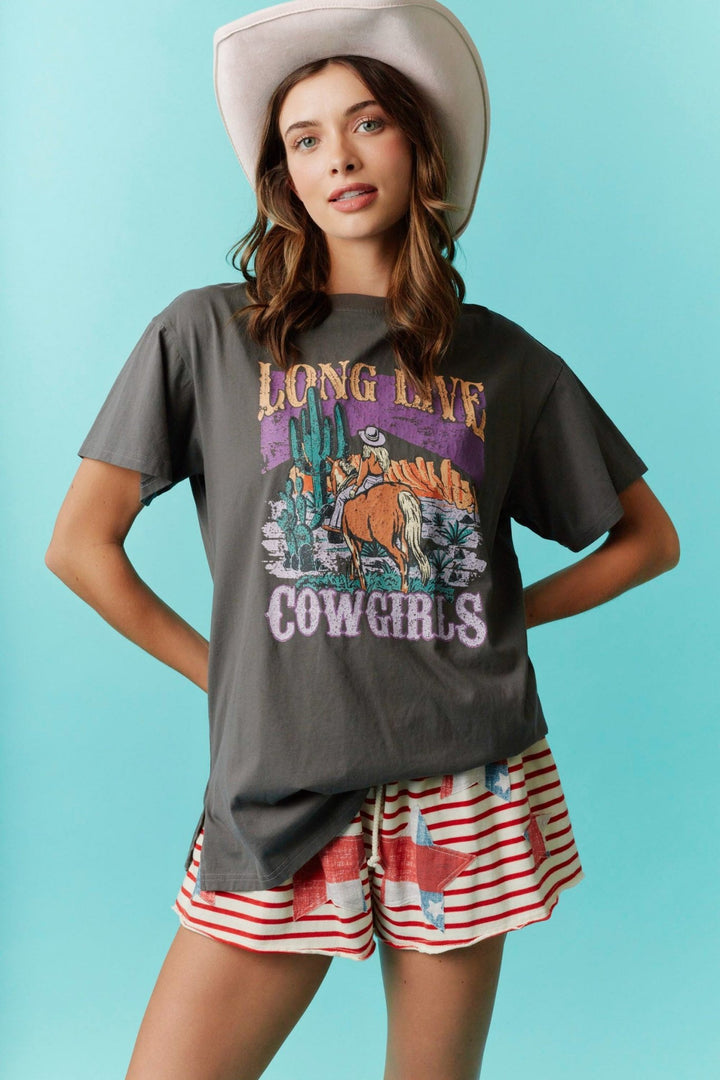 Long Live Cowgirls Oversized T-Shirt - Wild Azalea Boutique