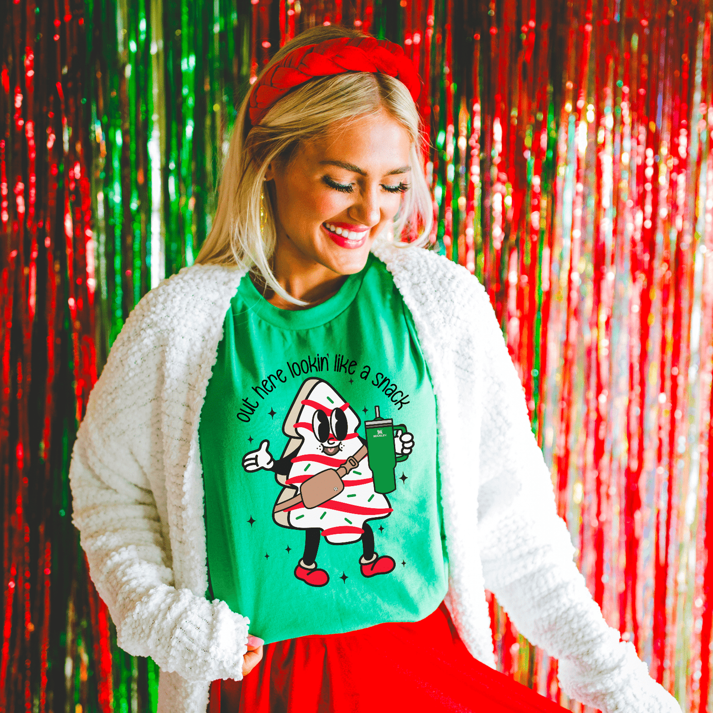 Out Here Lookin Like A Snack Christmas Graphic Tee - Wild Azalea Boutique