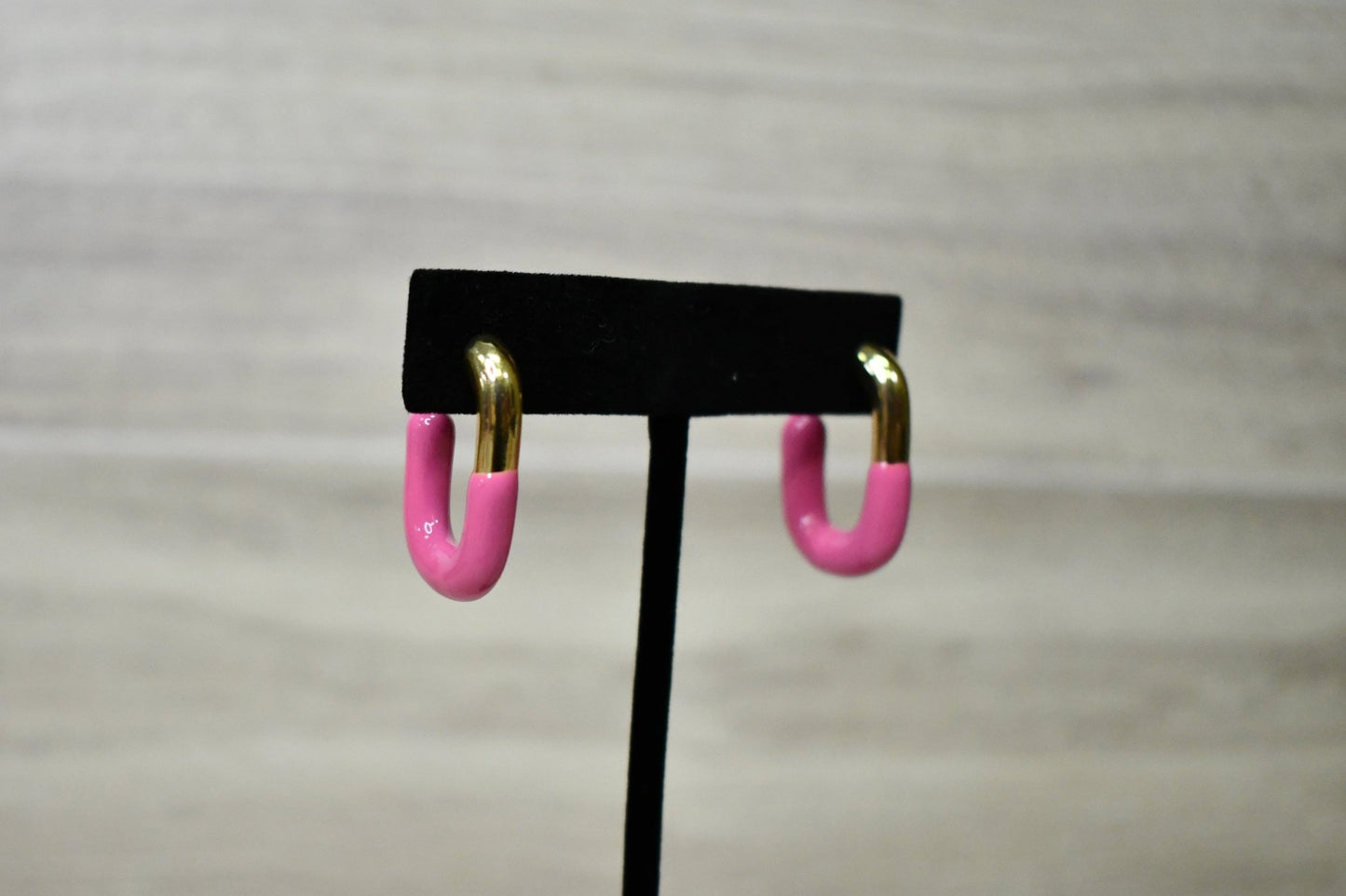 Pink and Gold Mini Hoops Earrings - Wild Azalea Boutique