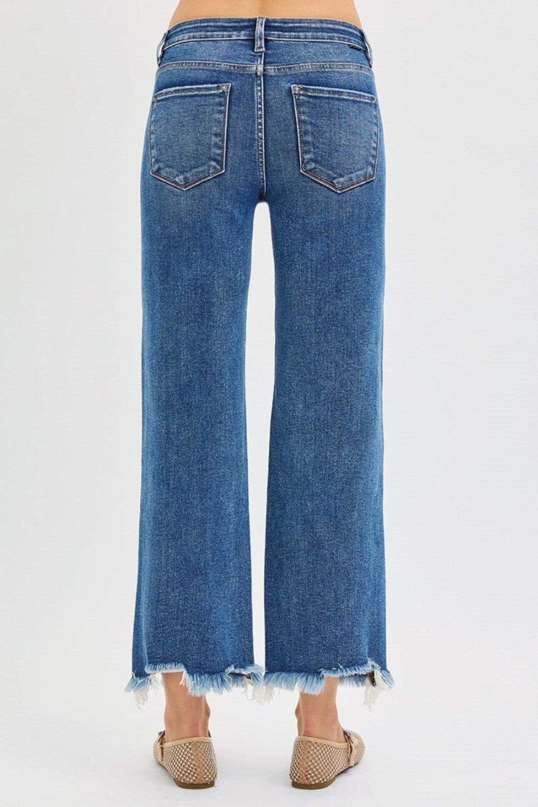 Risen Mid Rise Crop Straight Jeans - Wild Azalea Boutique