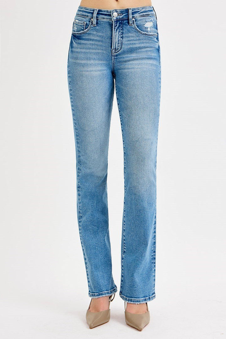 Risen Tummy Control High Rise Straight Jeans - Wild Azalea Boutique