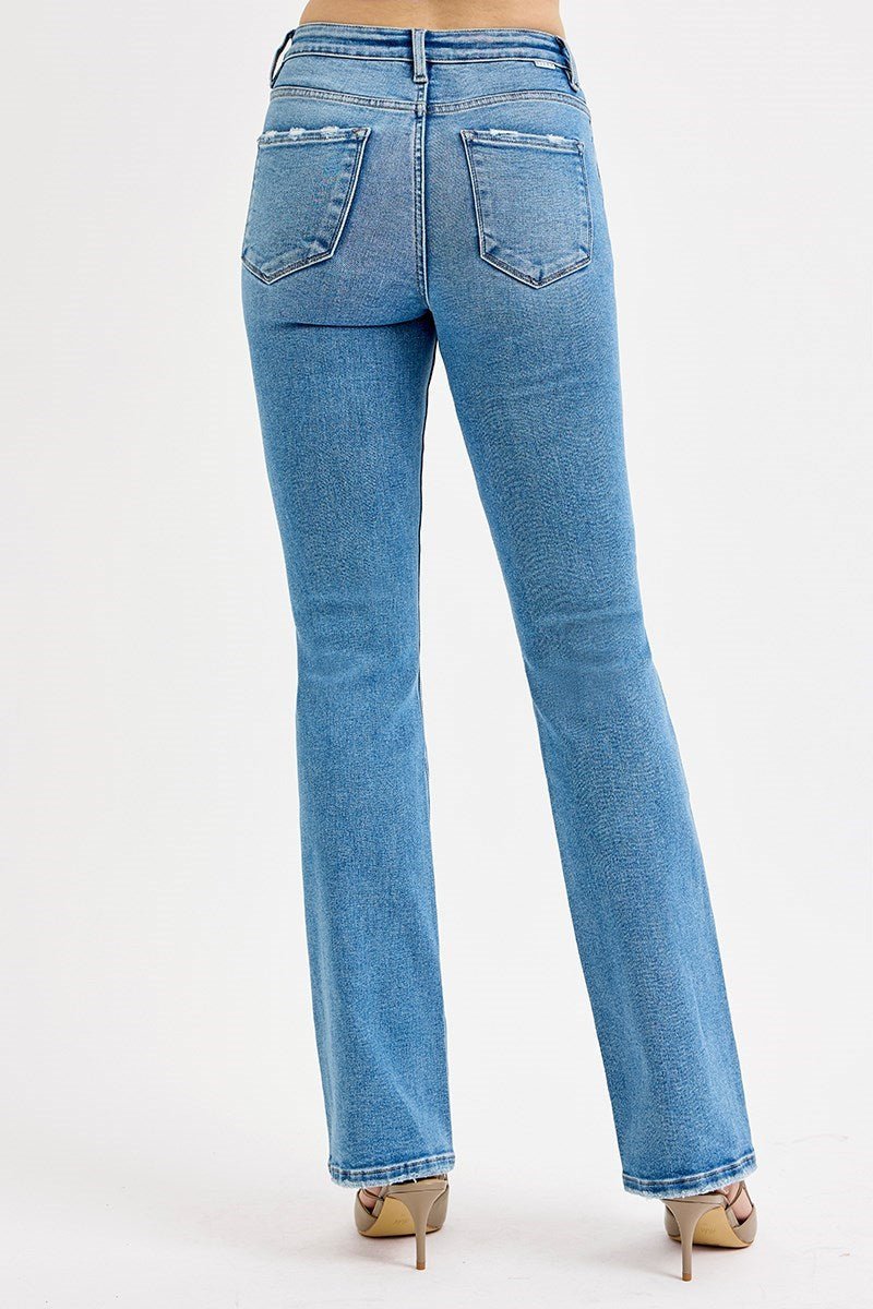 Risen Tummy Control High Rise Straight Jeans - Wild Azalea Boutique