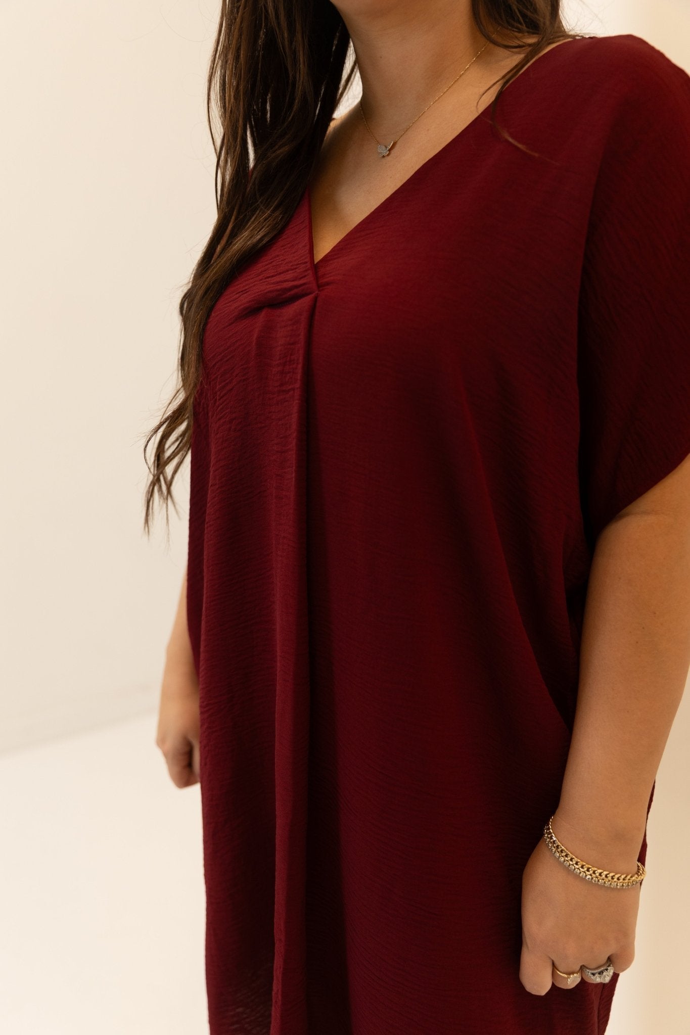 Short Sleeve V - Neck Mini Dress - Wild Azalea Boutique