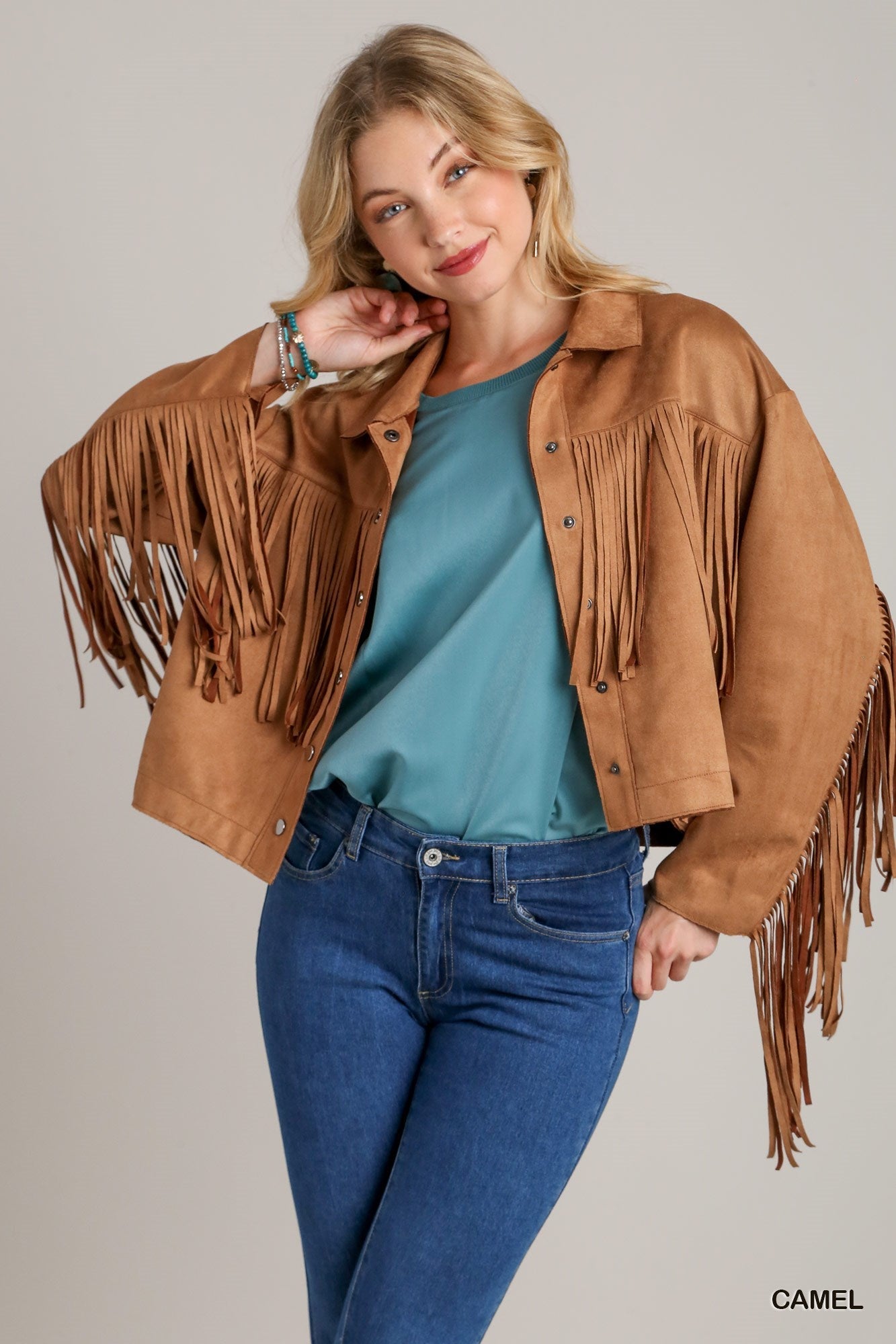 Suede Jacket with Fringe - Wild Azalea Boutique