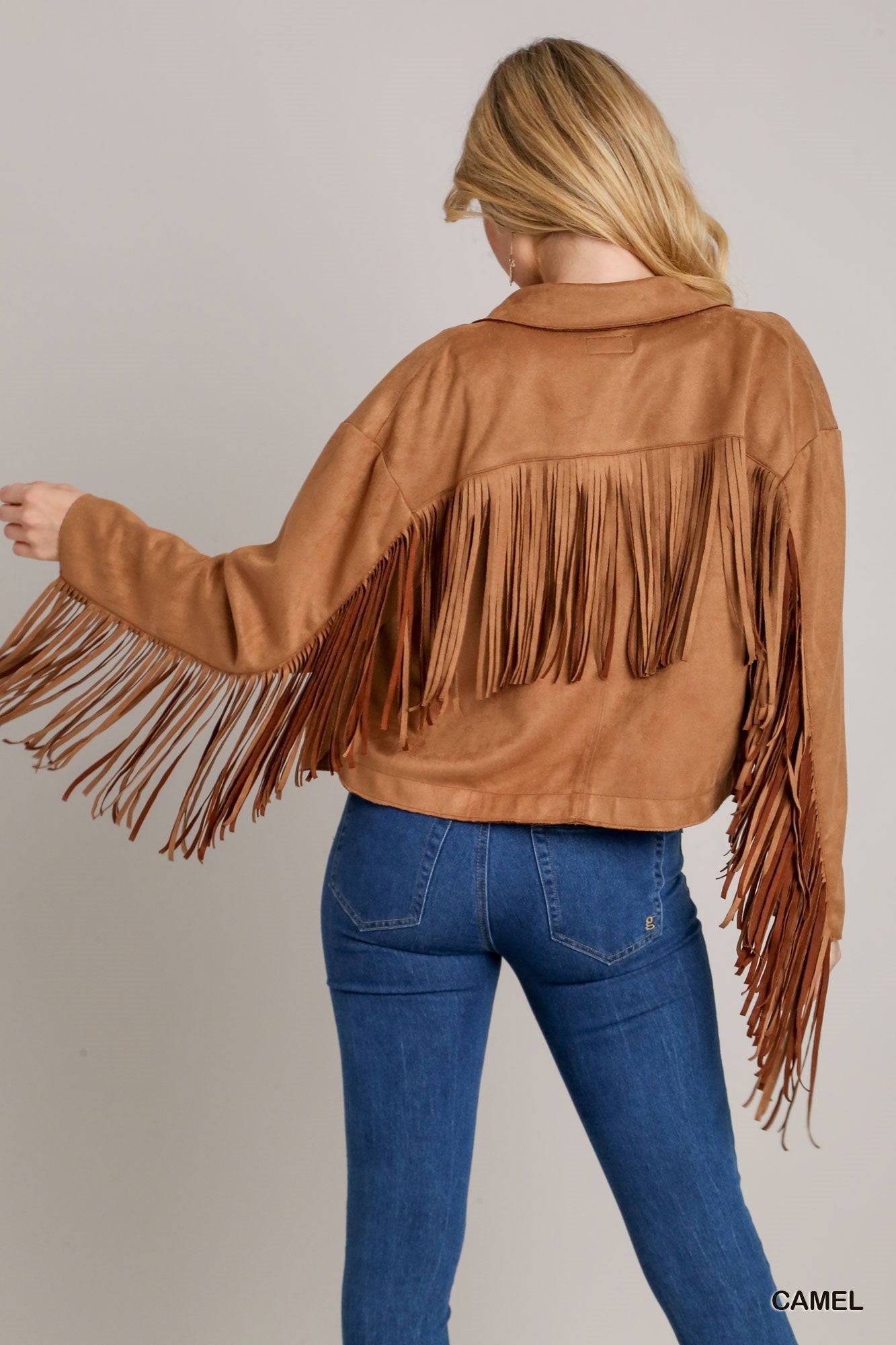 Suede Jacket with Fringe - Wild Azalea Boutique