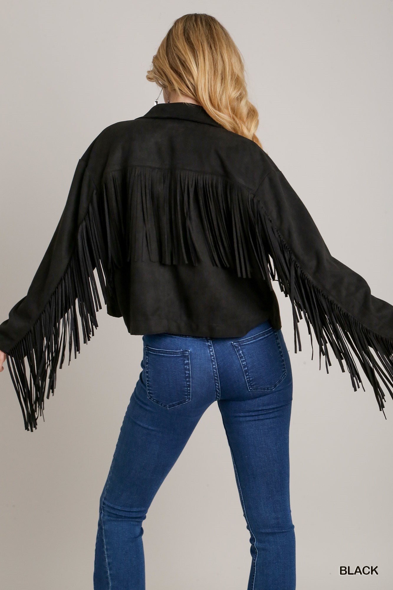 Suede Jacket with Fringe - Wild Azalea Boutique