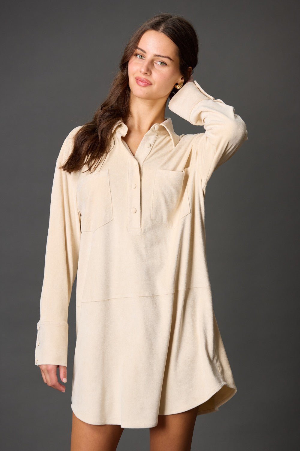 Suede Long Sleeve Dress - Wild Azalea Boutique
