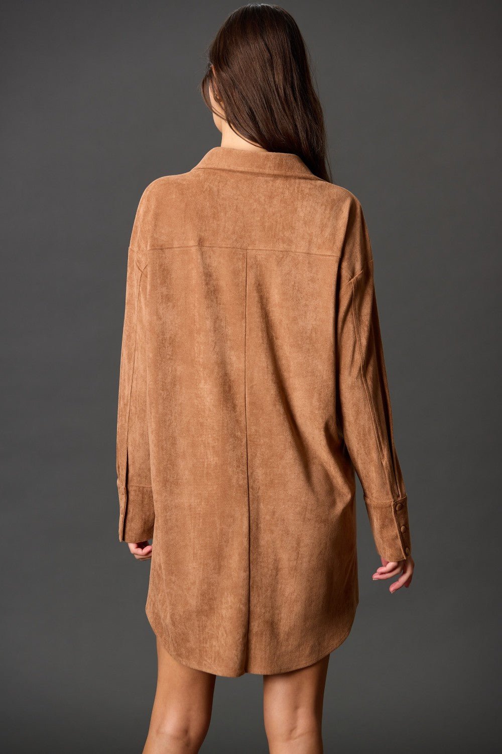 Suede Long Sleeve Dress - Wild Azalea Boutique