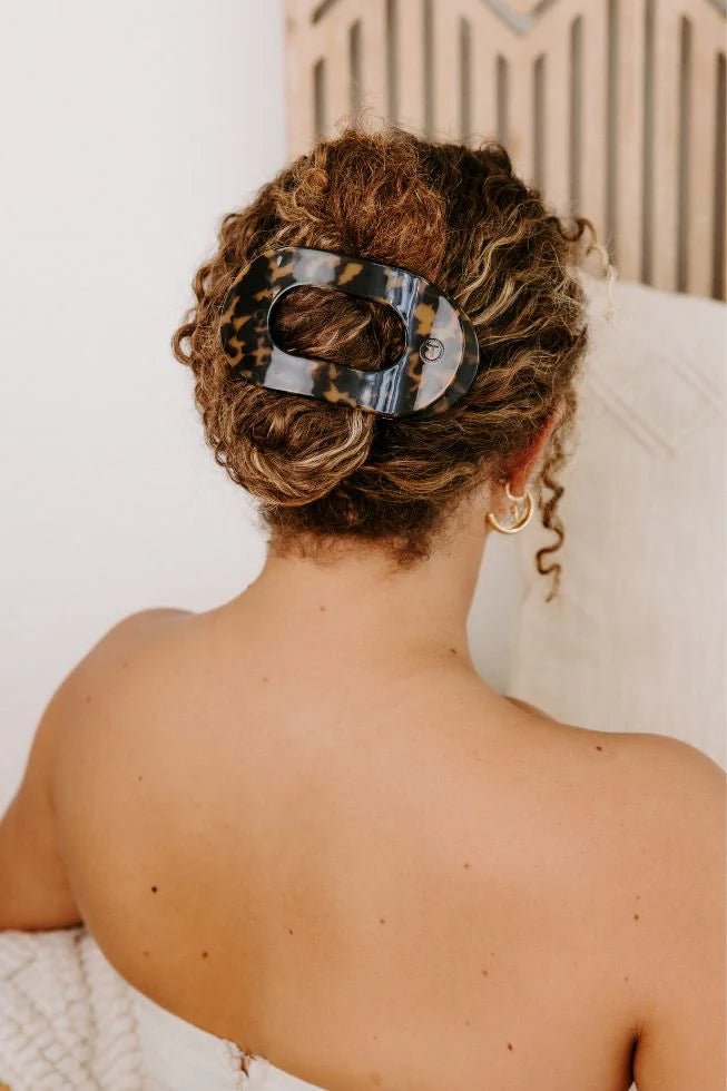 Teleties Tortoise Flat Round Hair Clip - Wild Azalea Boutique