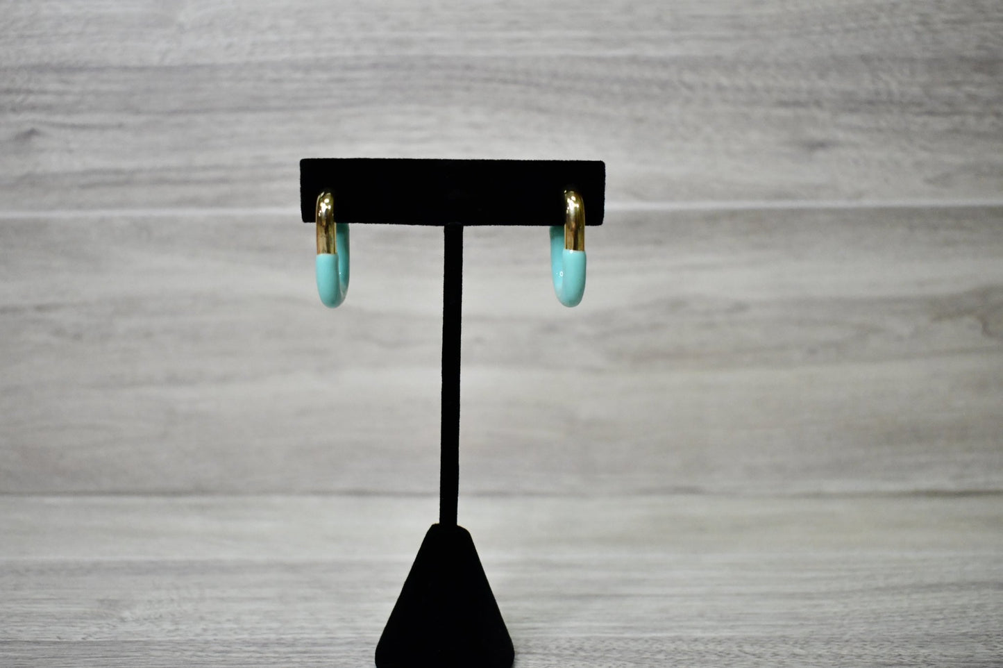 Turquoise and Gold Mini Hoops - Wild Azalea Boutique