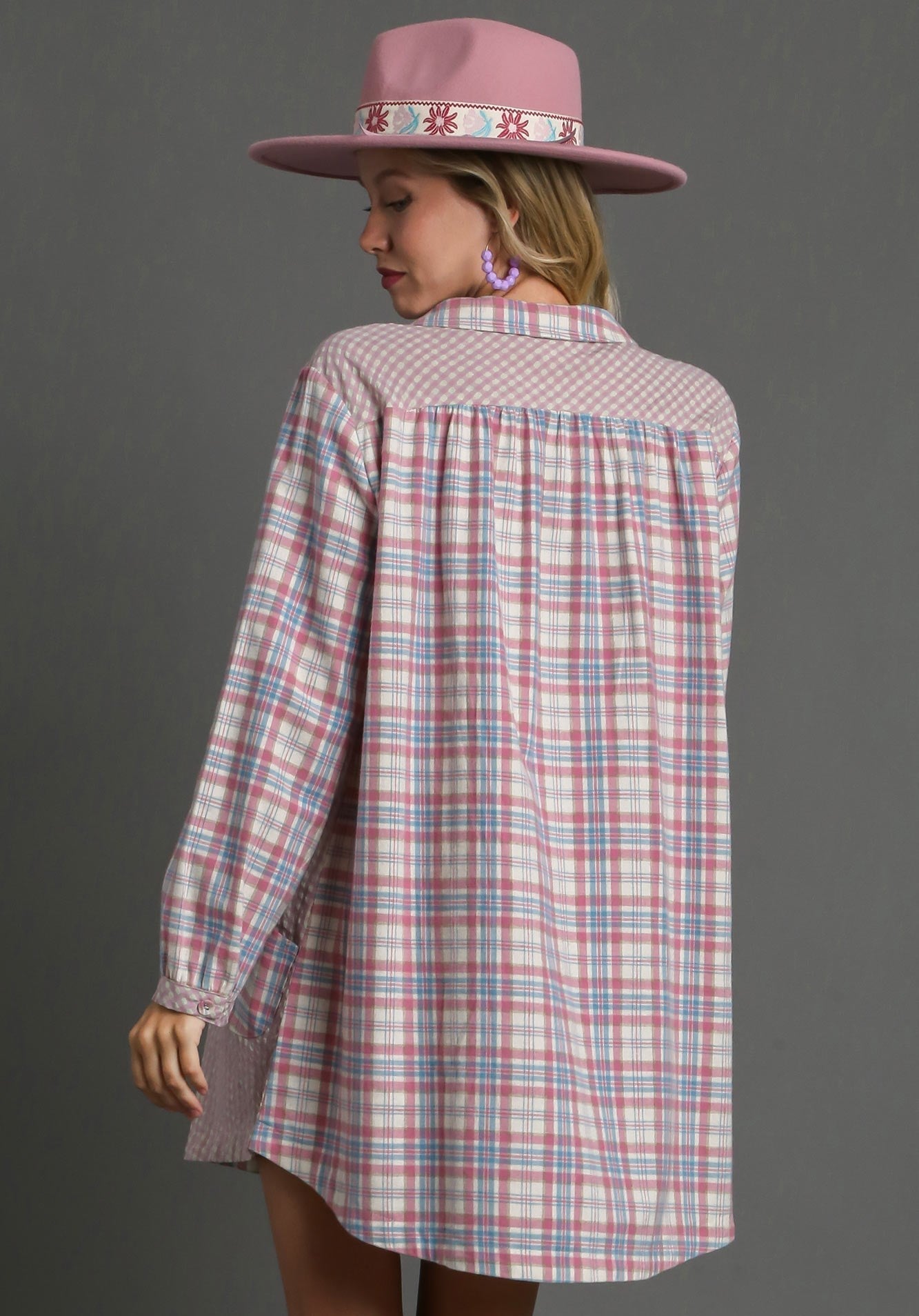 Umgee Flannel Dress - Wild Azalea Boutique