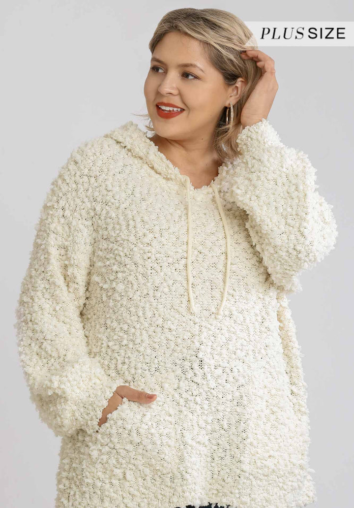 Umgee Fuzzy Long Sleeve Hooded Pullover Sweater - Wild Azalea Boutique