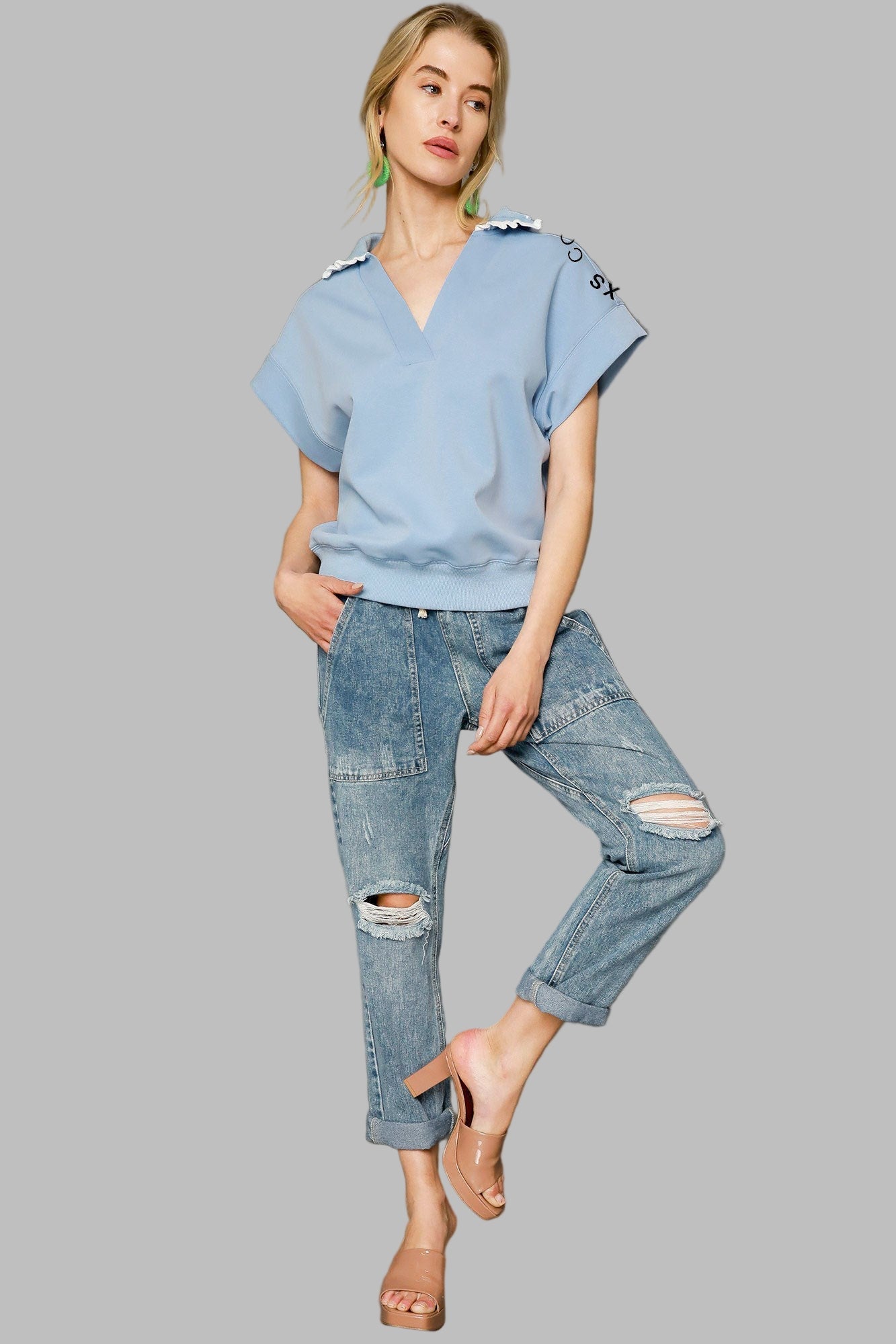 V - Neck Pullover Top - Wild Azalea Boutique