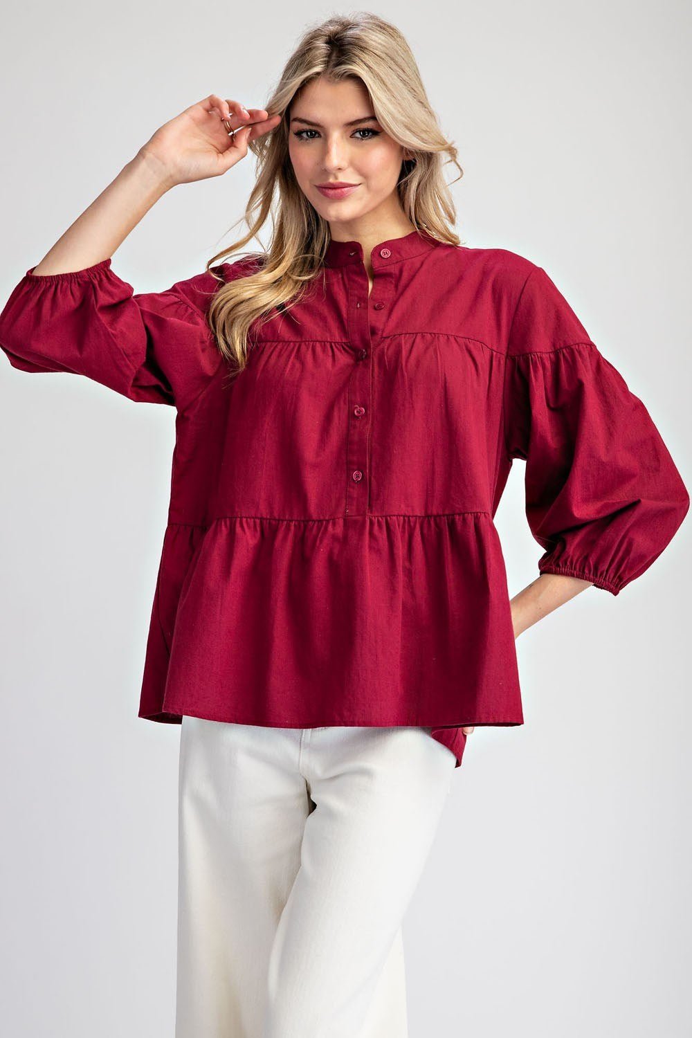 Valentines Day Tiered Blouse - Wild Azalea Boutique