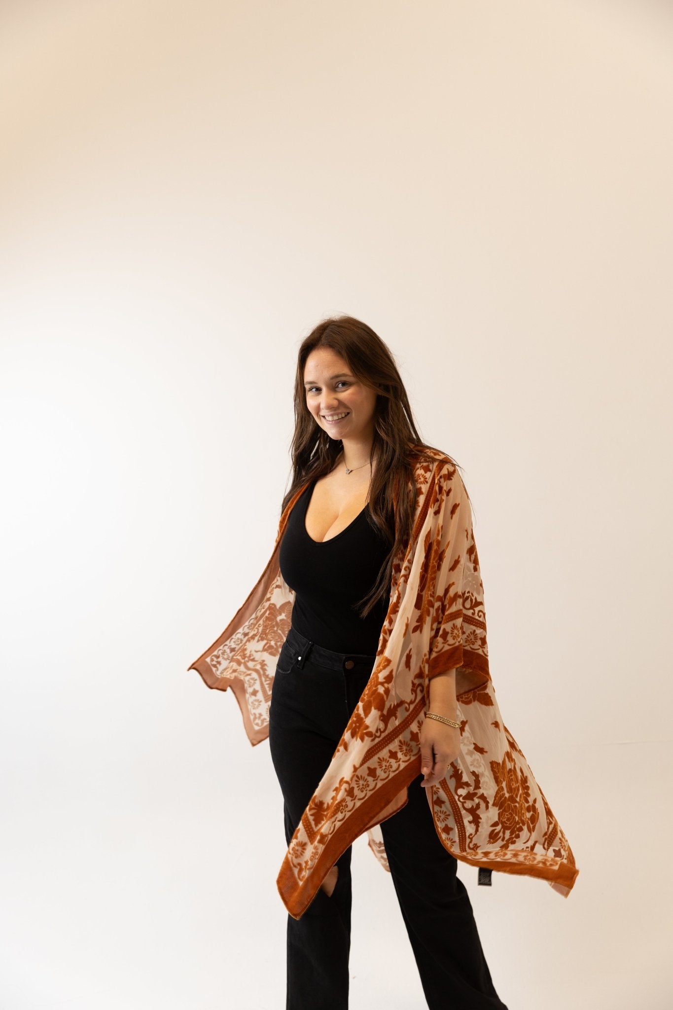 Velvet Flowly Burnout Floral Kimono - Wild Azalea Boutique
