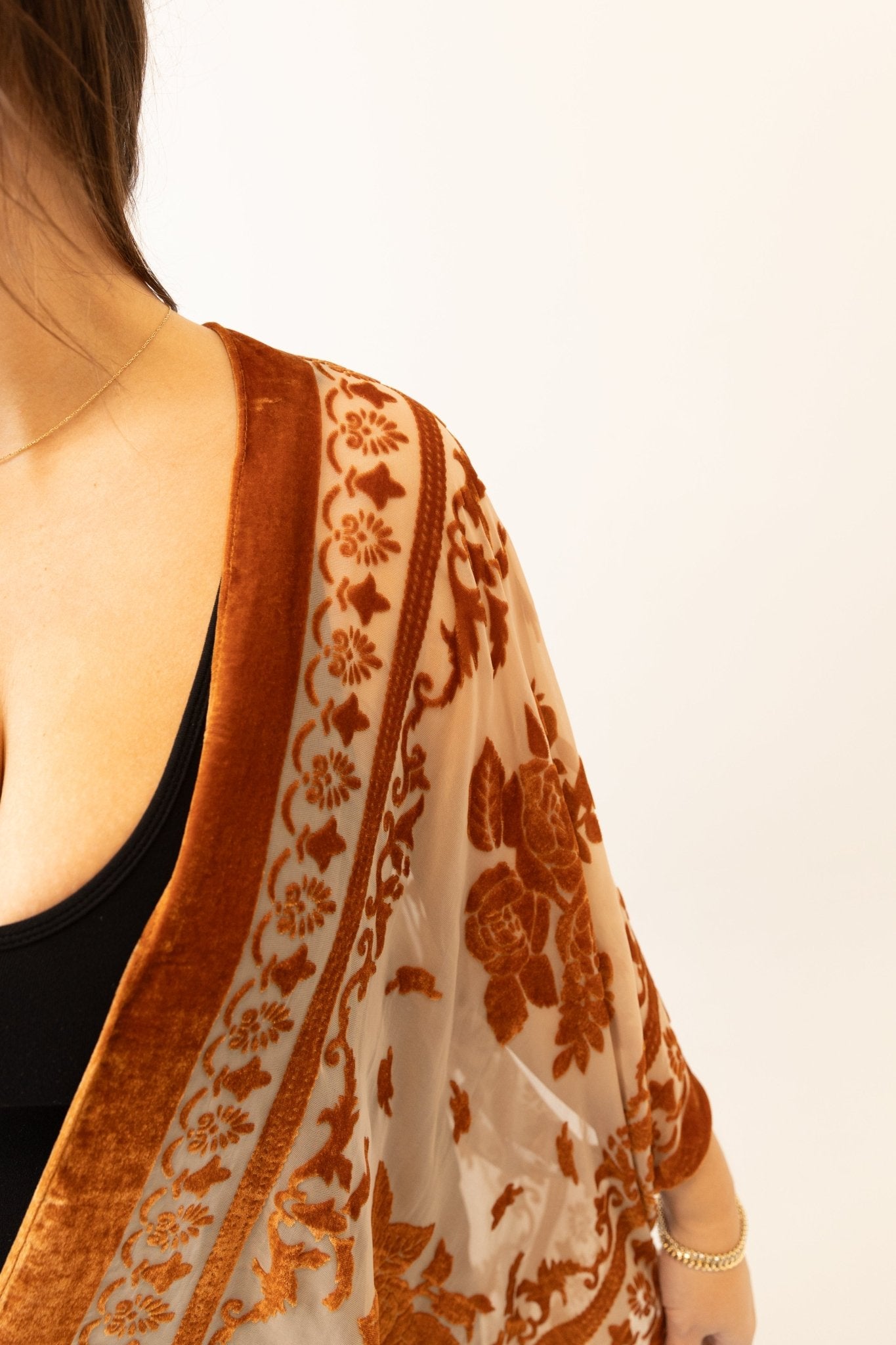 Velvet Flowly Burnout Floral Kimono - Wild Azalea Boutique