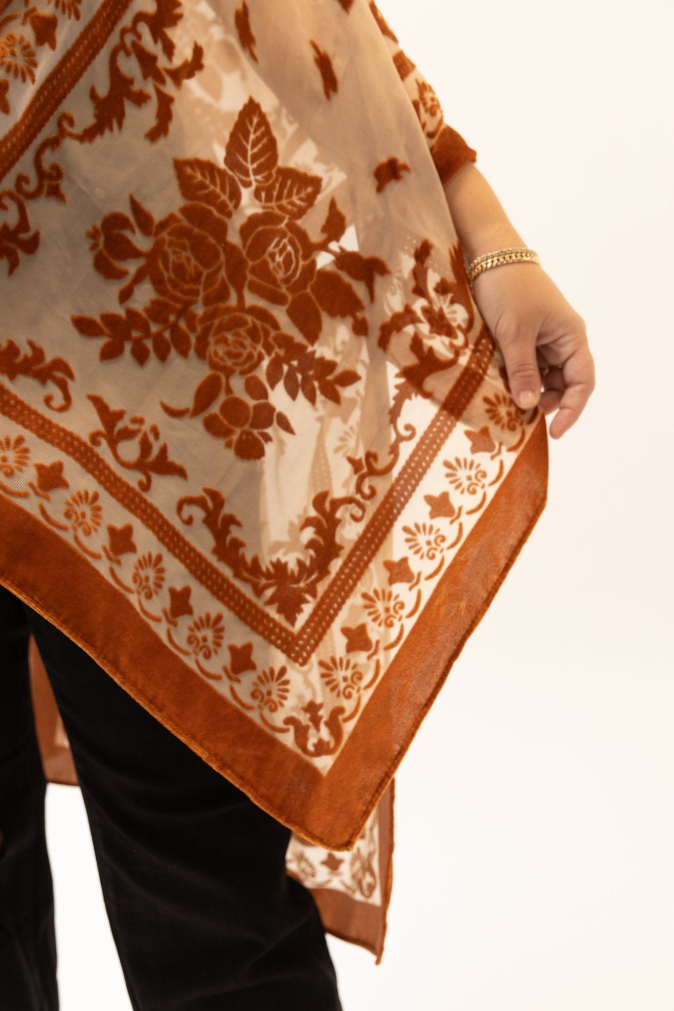 Velvet Flowly Burnout Floral Kimono - Wild Azalea Boutique