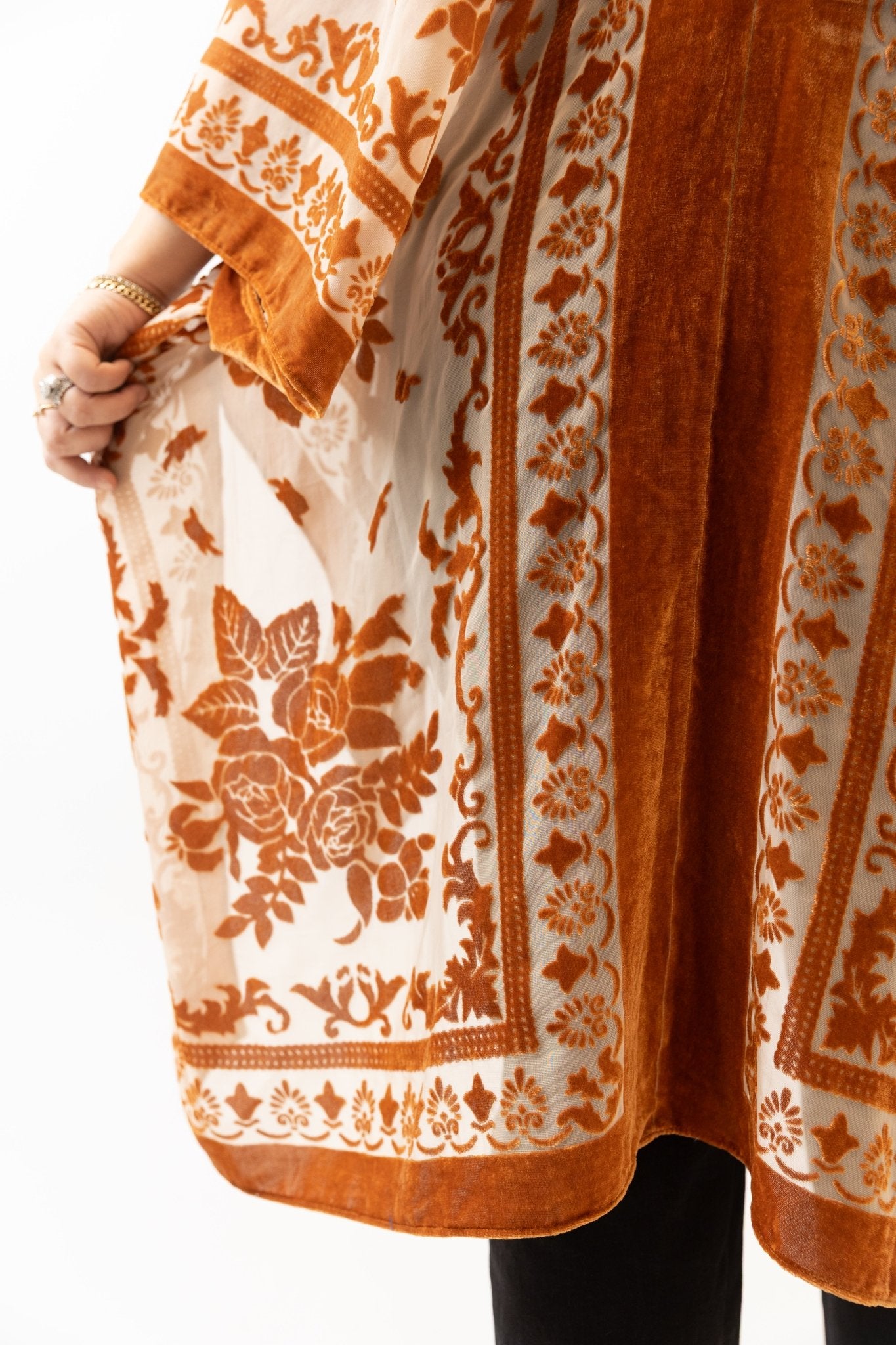 Velvet Flowly Burnout Floral Kimono - Wild Azalea Boutique