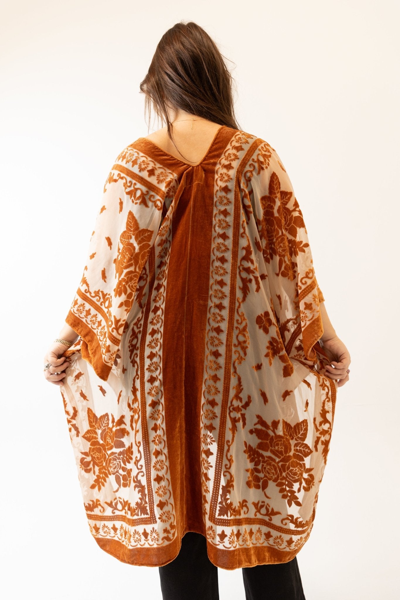 Velvet Flowly Burnout Floral Kimono - Wild Azalea Boutique