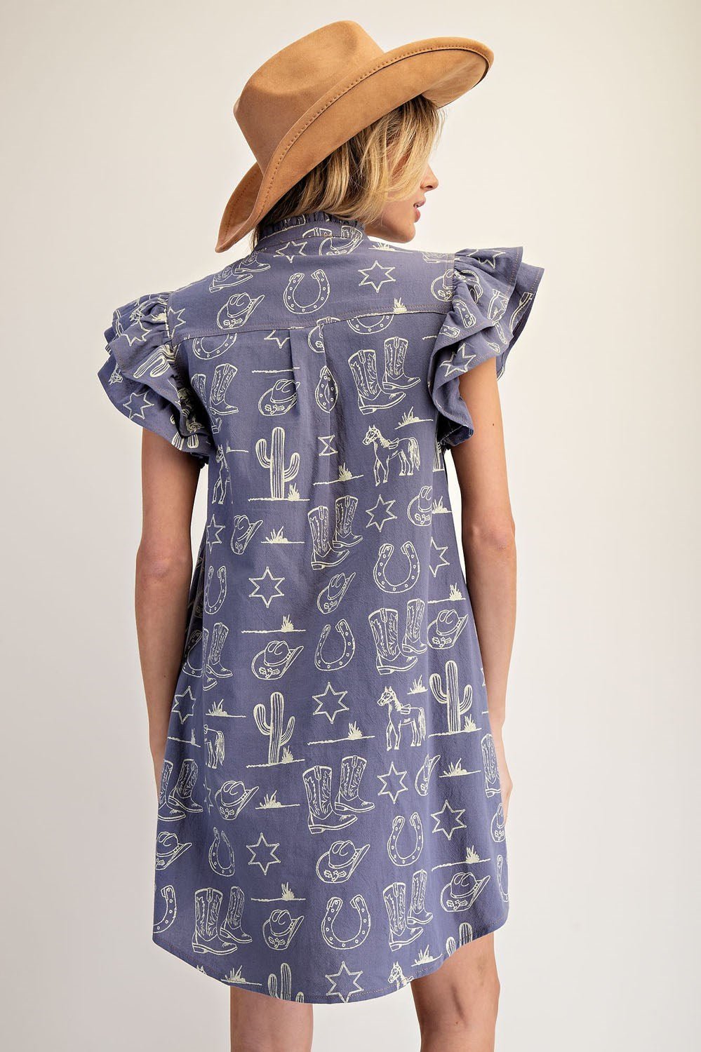 Western Button Down Mini Dress - Wild Azalea Boutique