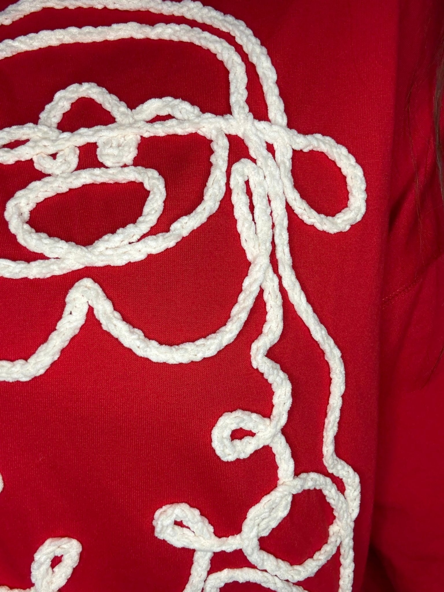 Yarn Embroidered Santa Long Sleeve T-Shirt - Wild Azalea Boutique