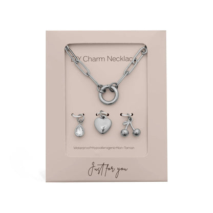 18K Gold Cherry Love Charm Holder Necklace Gift Set - Wild Azalea Boutique