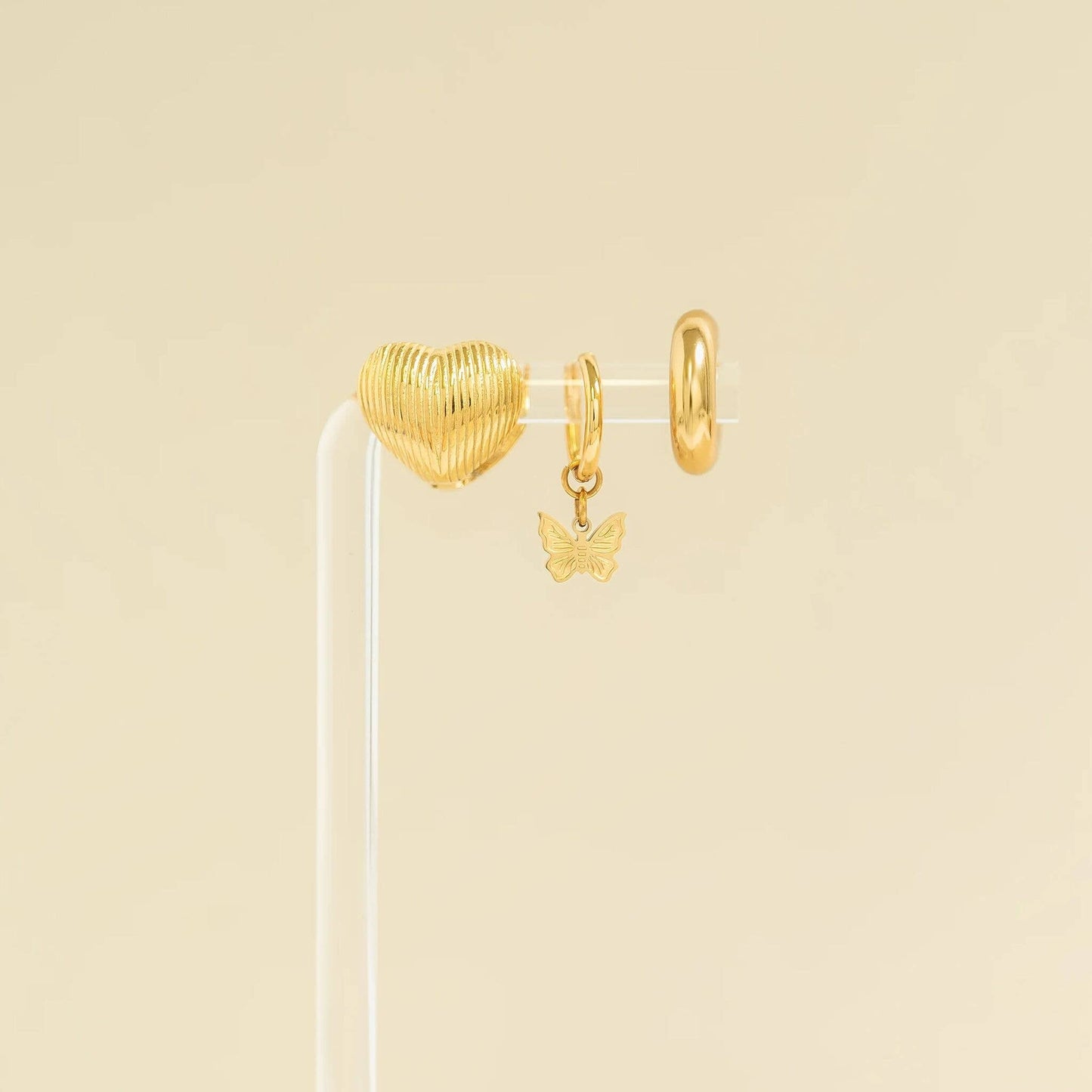 18K Gold PVD Butterfly Huggie Earrings - Wild Azalea Boutique