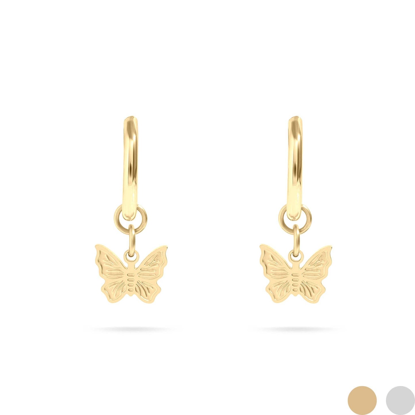 18K Gold PVD Butterfly Huggie Earrings - Wild Azalea Boutique