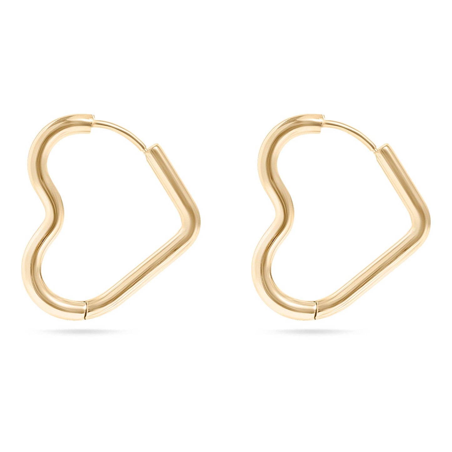 18K Gold PVD Heart Hoop Earrings - Wild Azalea Boutique