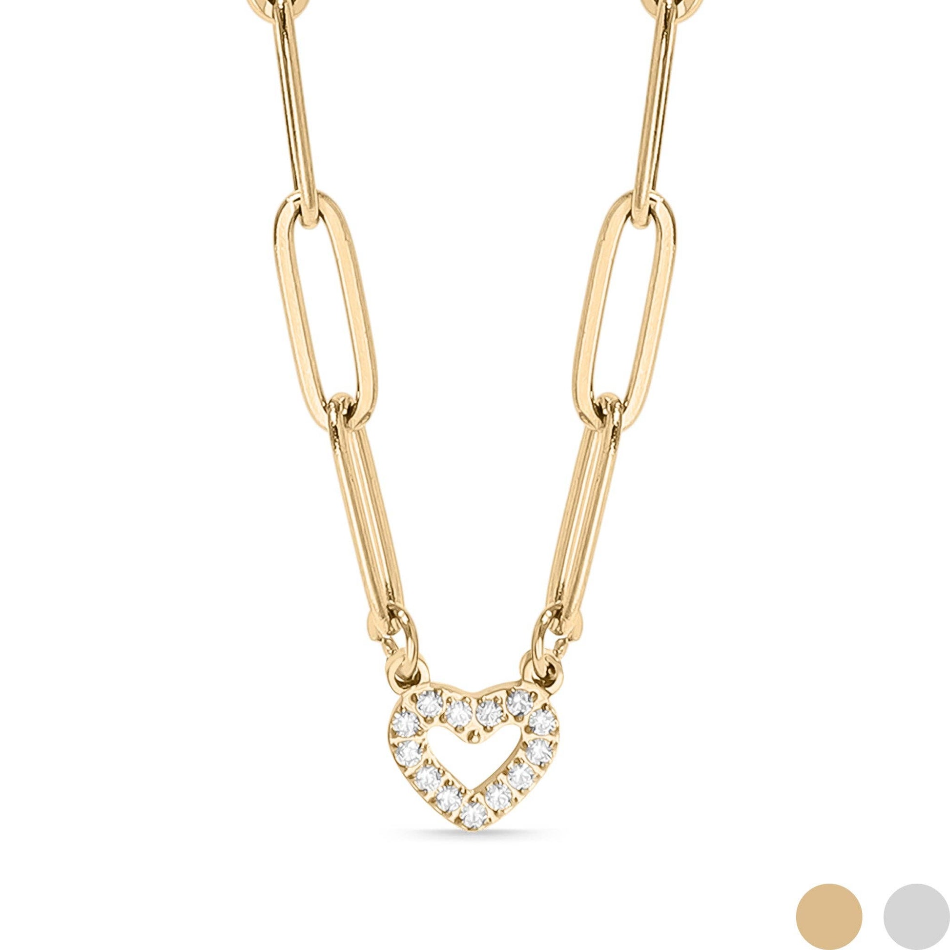 18K Gold PVD Heart Paperclip Necklace - Wild Azalea Boutique